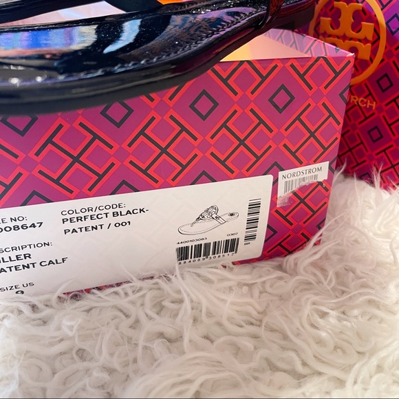 Nordstrom NIB ToryBurch Miller black patent sandal - Picture 5 of 9